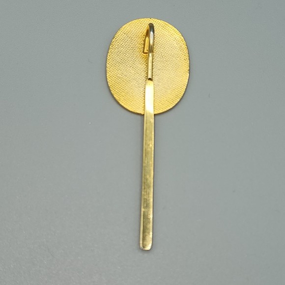 Japanese Bookmark Vintage Kabuki Theatre Mask Goldtone Clip Book Placard - Picture 4 of 4